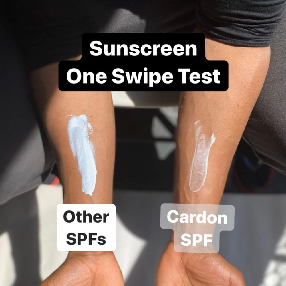 Cardon daytime sun-care application demonstrates lightweight, breathable daily protection.