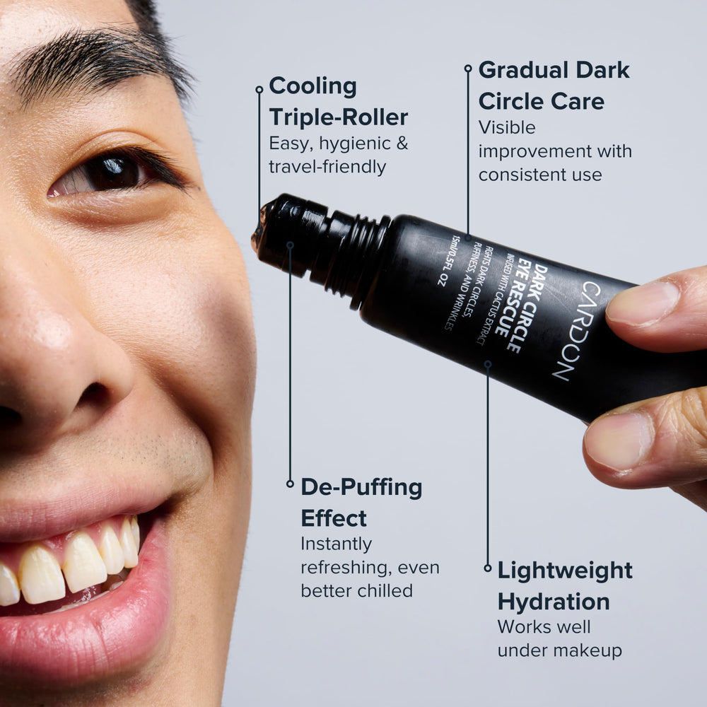 Cardon eye roller in use performing a gentle under-eye massage