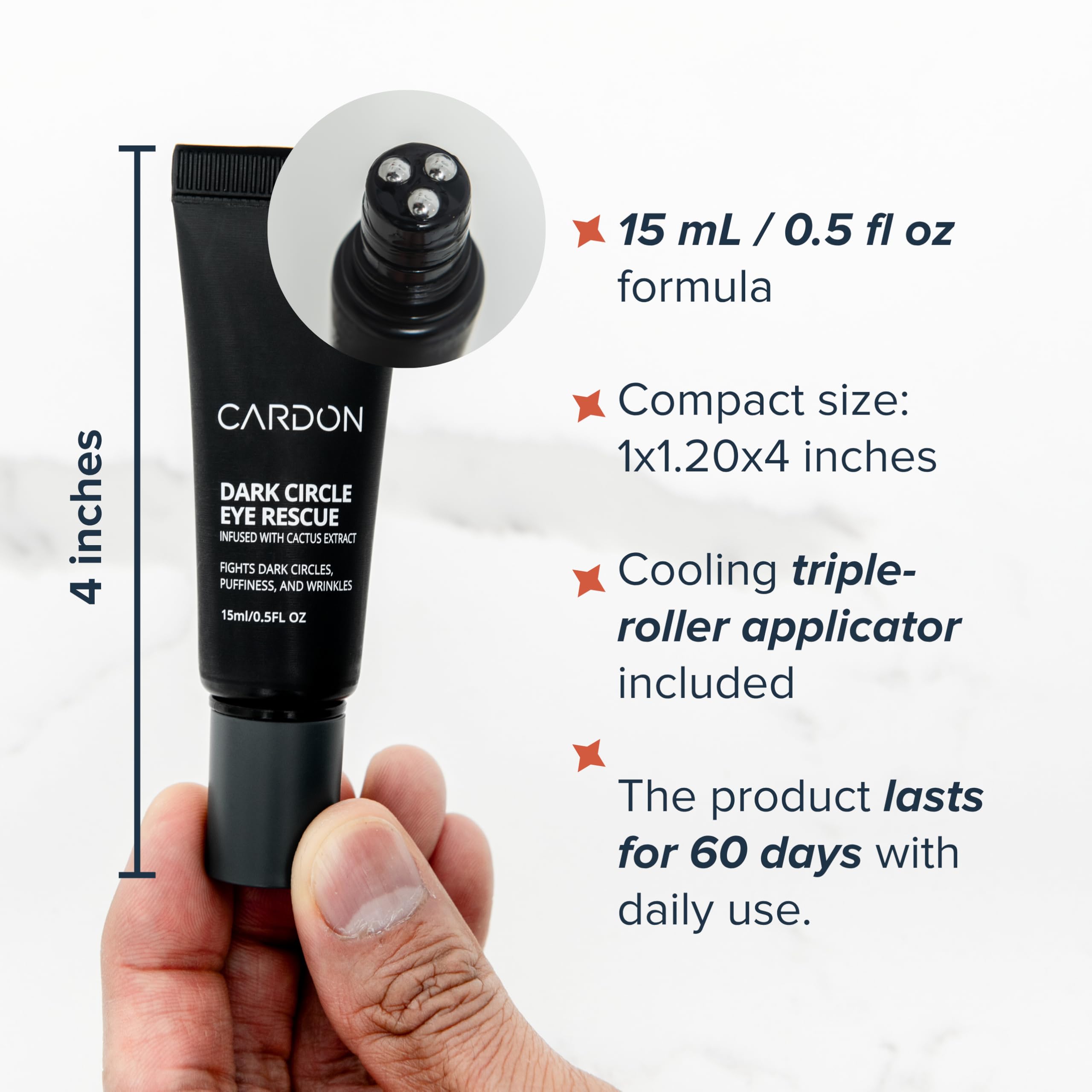 Cardon peptides-niacinamide-hyaluronic-acid formula close-up highlighting key skincare benefits