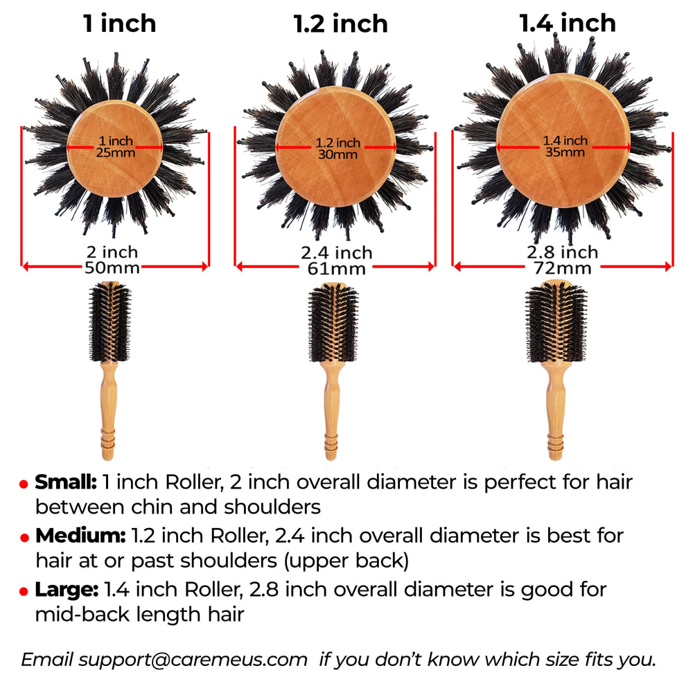 Care Me non-vented wood-core hairbrush close-up ideal for fine hair