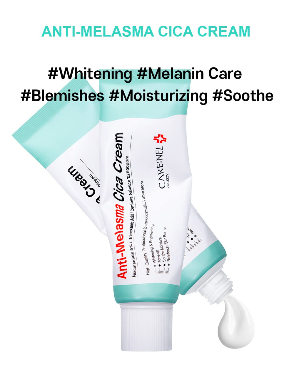 CARE:NEL Hydration texture close-up suggests deep moisture and resilient skin barrier.
