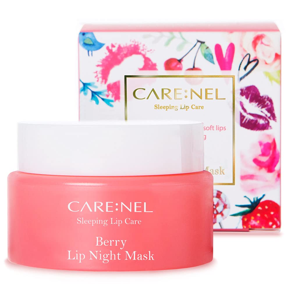CARE:NEL Sleeping-pack night-time lip renewal closeup suggesting smoother, refreshed lips