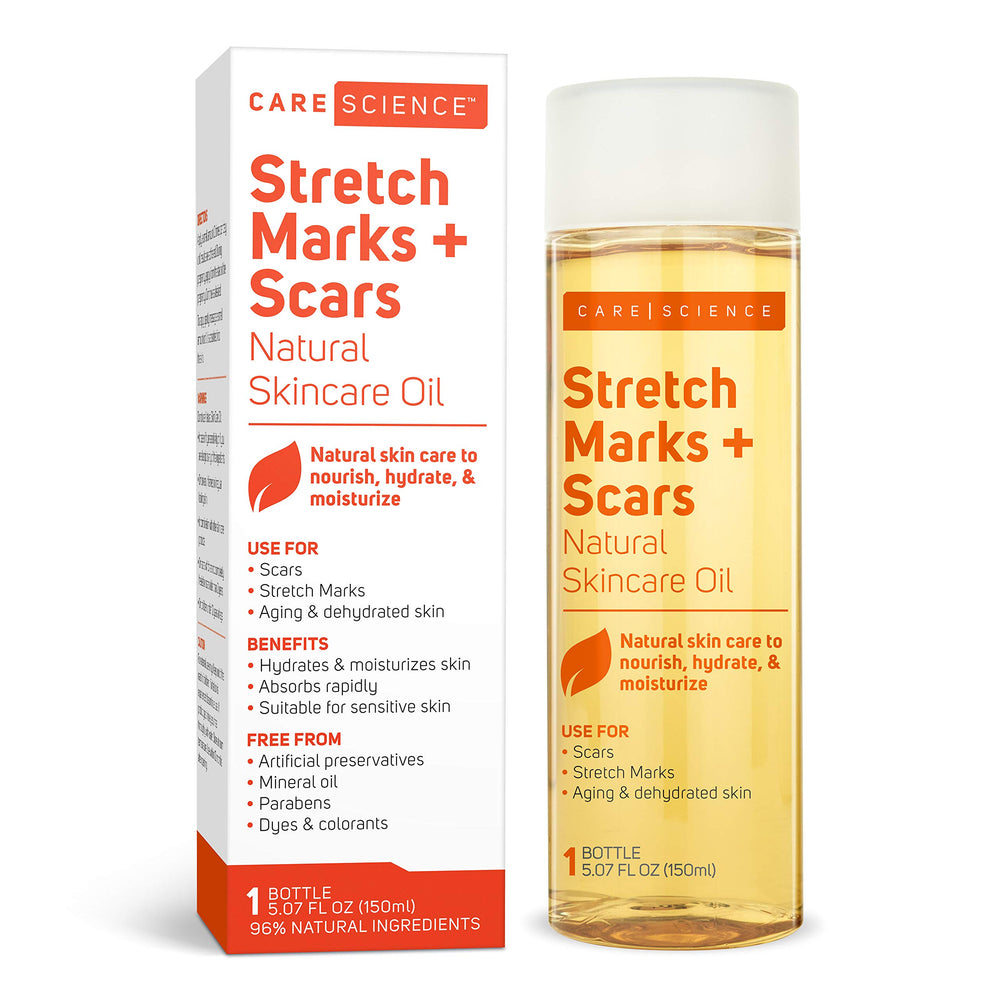 Care Science body oil serum with stretch-mark focus for quick hydration and smoother skin