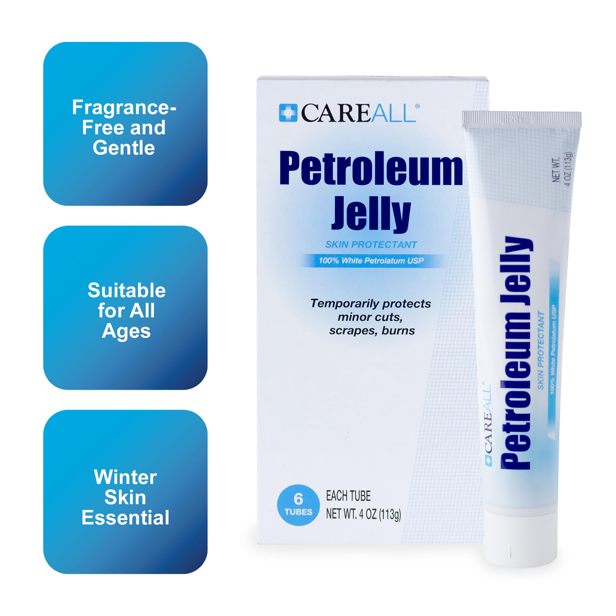 CareALL six-pack packaging close-up shows unscented USP formula.