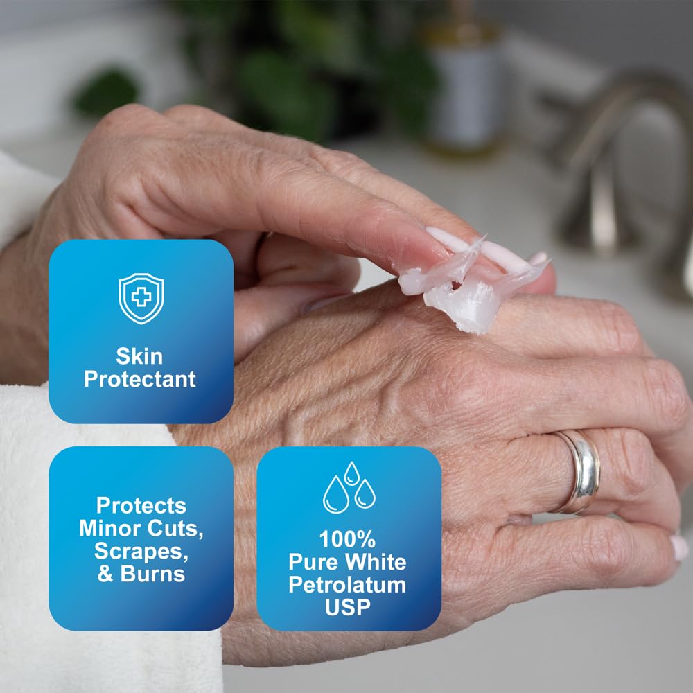 CareALL petroleum jelly lips application demonstrating daily moisture for dry lips.