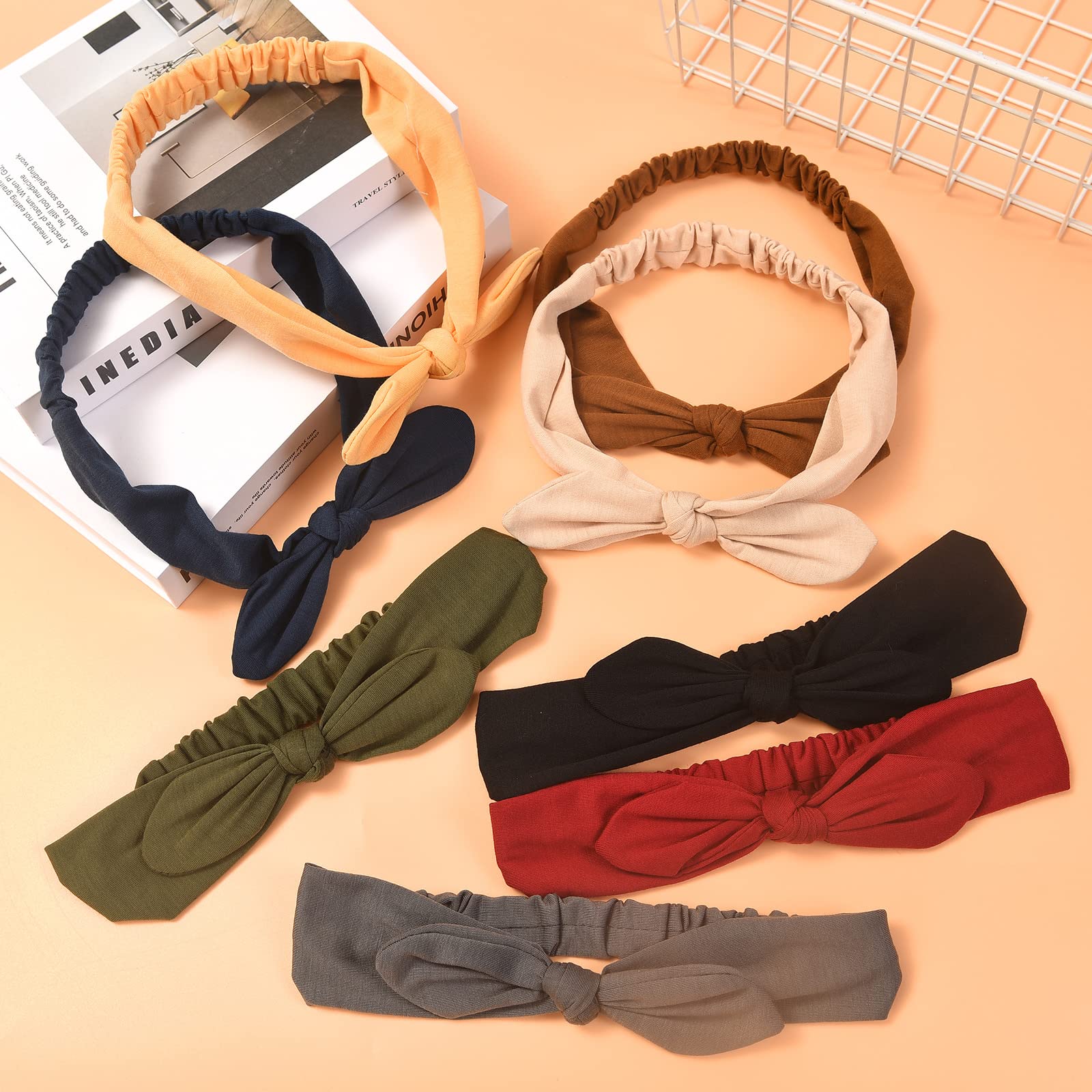 Carede Bow headbands handmade eight-piece set in multiple colors
