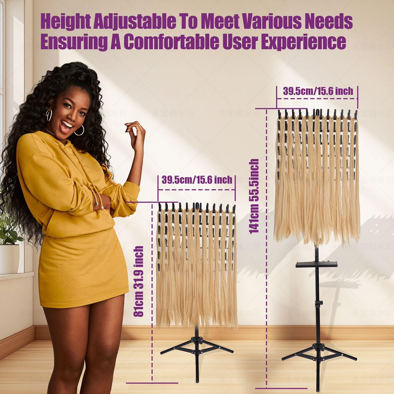 CAREFREE FINDS braiding rack with detachable tray keeps tools within reach during braiding.