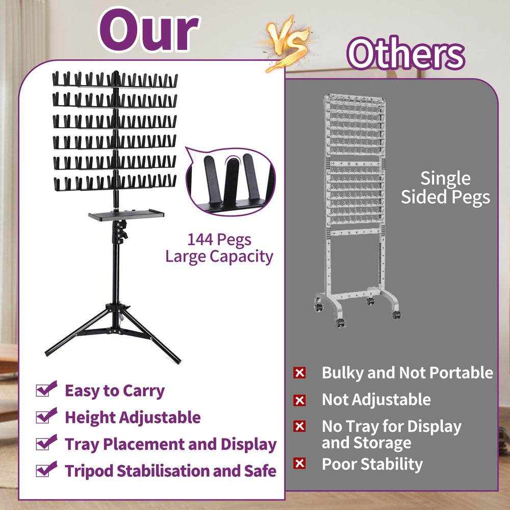 CAREFREE FINDS braiding rack height adjustable to 54 inches for versatile setups.