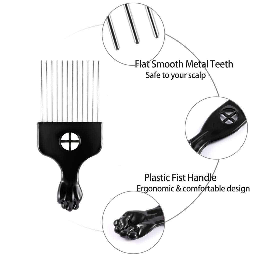CAREHOOD metal Afro lift comb wide teeth glide through textured hair