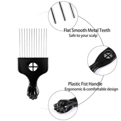 CAREHOOD metal Afro lift comb wide teeth glide through textured hair