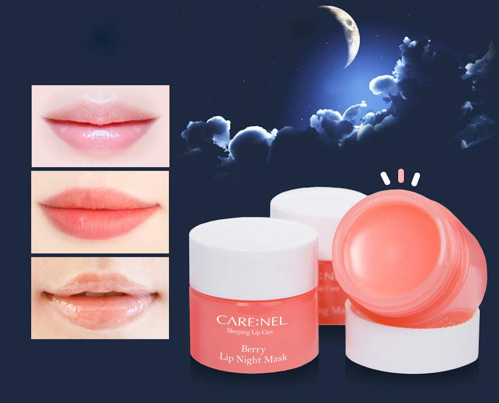 CARE:NEL Lip Sleeping Mask packaging on shelf highlighting brand presence.