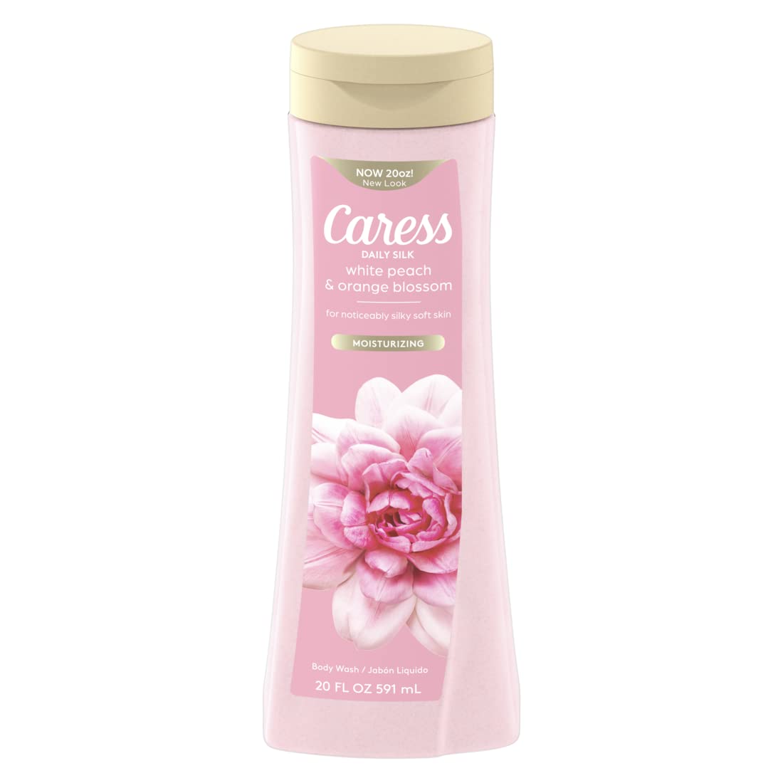 Caress Daily Silk bottle with silky lather for soft, hydrated skin.