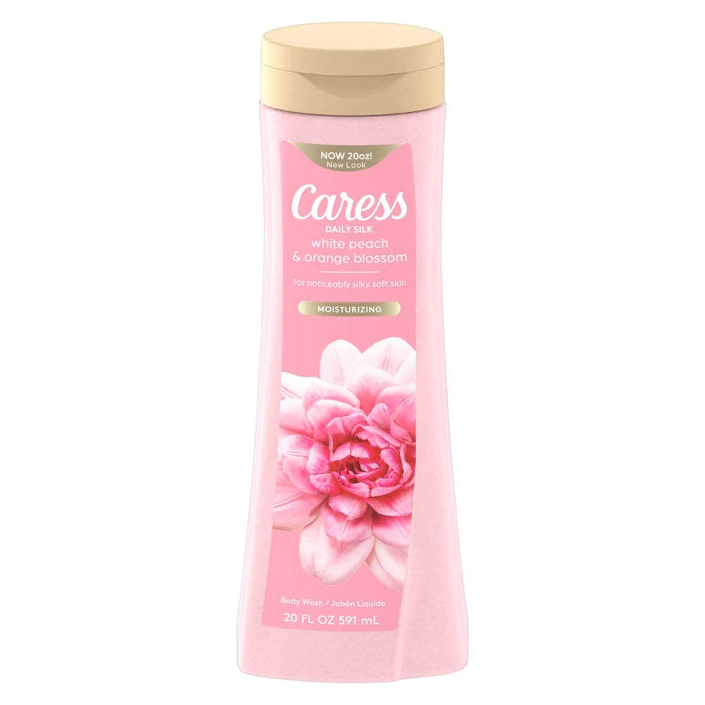 Caress Daily Silk bottle with silky lather for soft, hydrated skin.