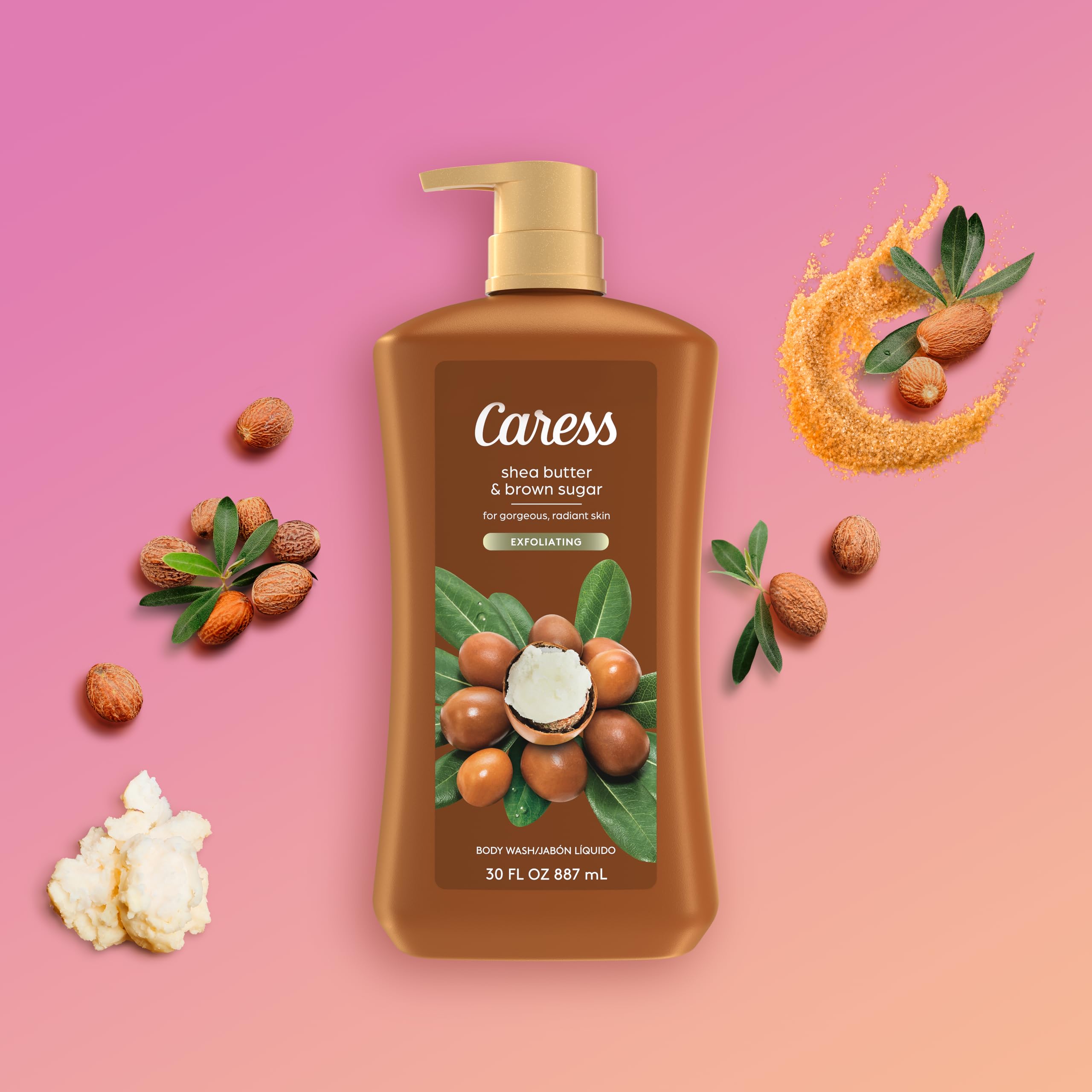 Caress eco-packaging view emphasizes recyclable materials.