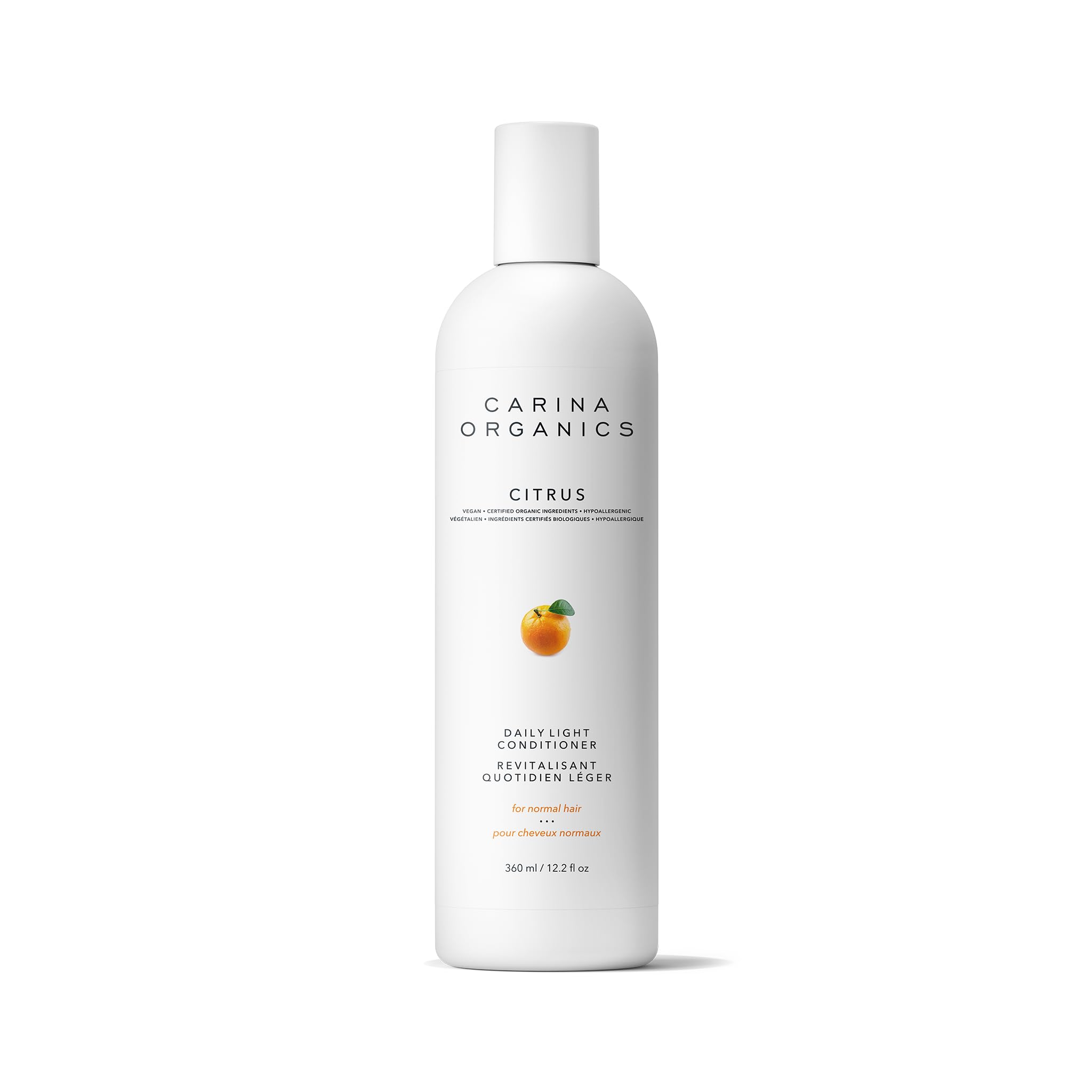 Carina Organics Citrus Daily Light Conditioner bottle for lightweight hydration and fresh citrus scent