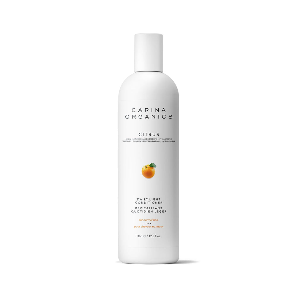 Carina Organics Citrus Daily Light Conditioner bottle for lightweight hydration and fresh citrus scent