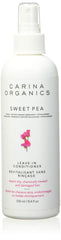 Carina Organics Sweet Pea leave-in conditioner bottle for hydration and detangling.