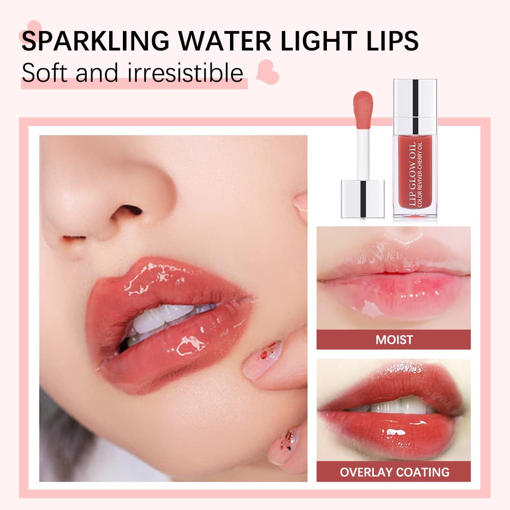 Carlos-CCC Hydrating Lip Glow Oil application swirl shows a smooth, non-sticky texture.