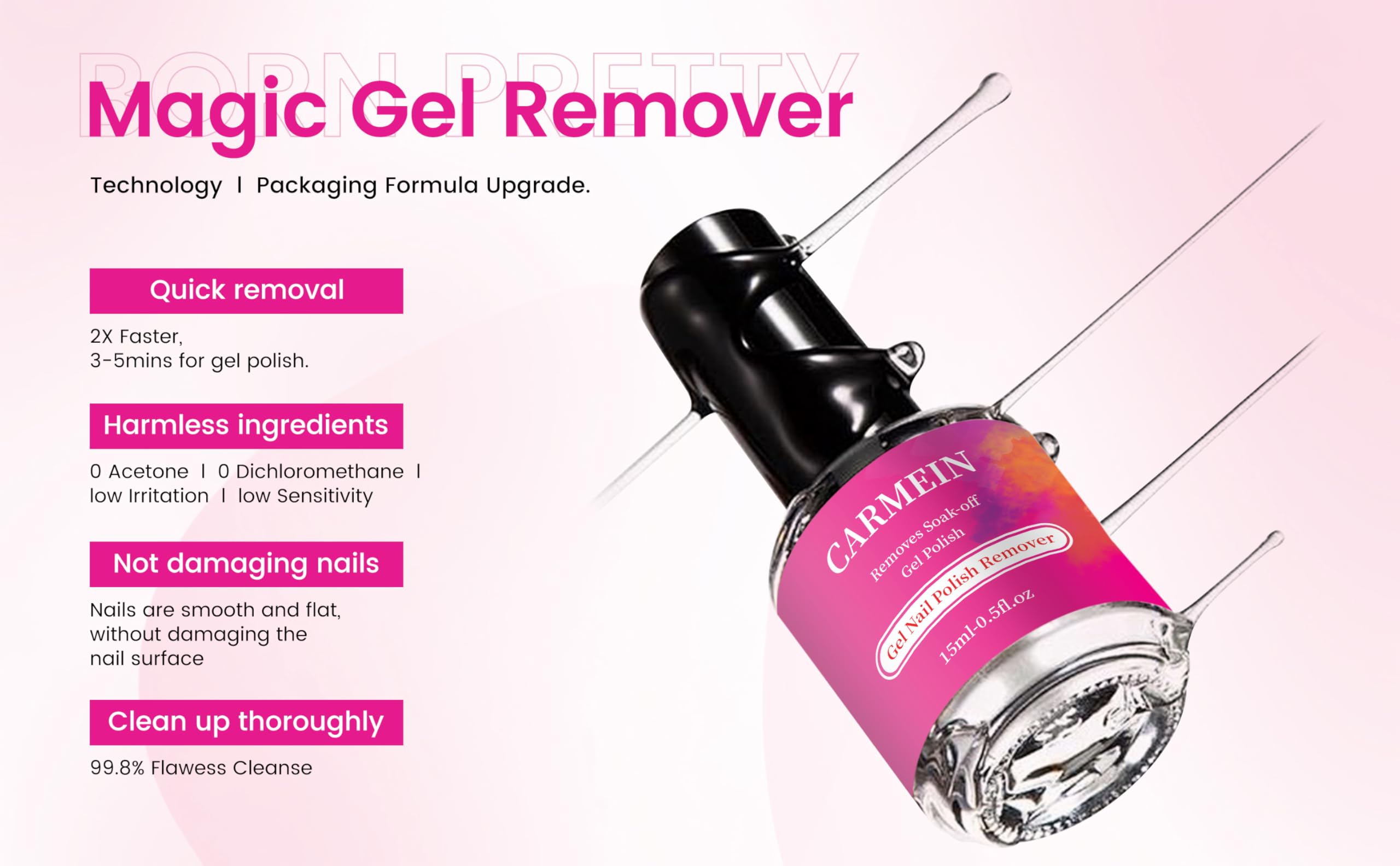 CARMEIN peel-off liquid tape application step supports clean, mess-free prep