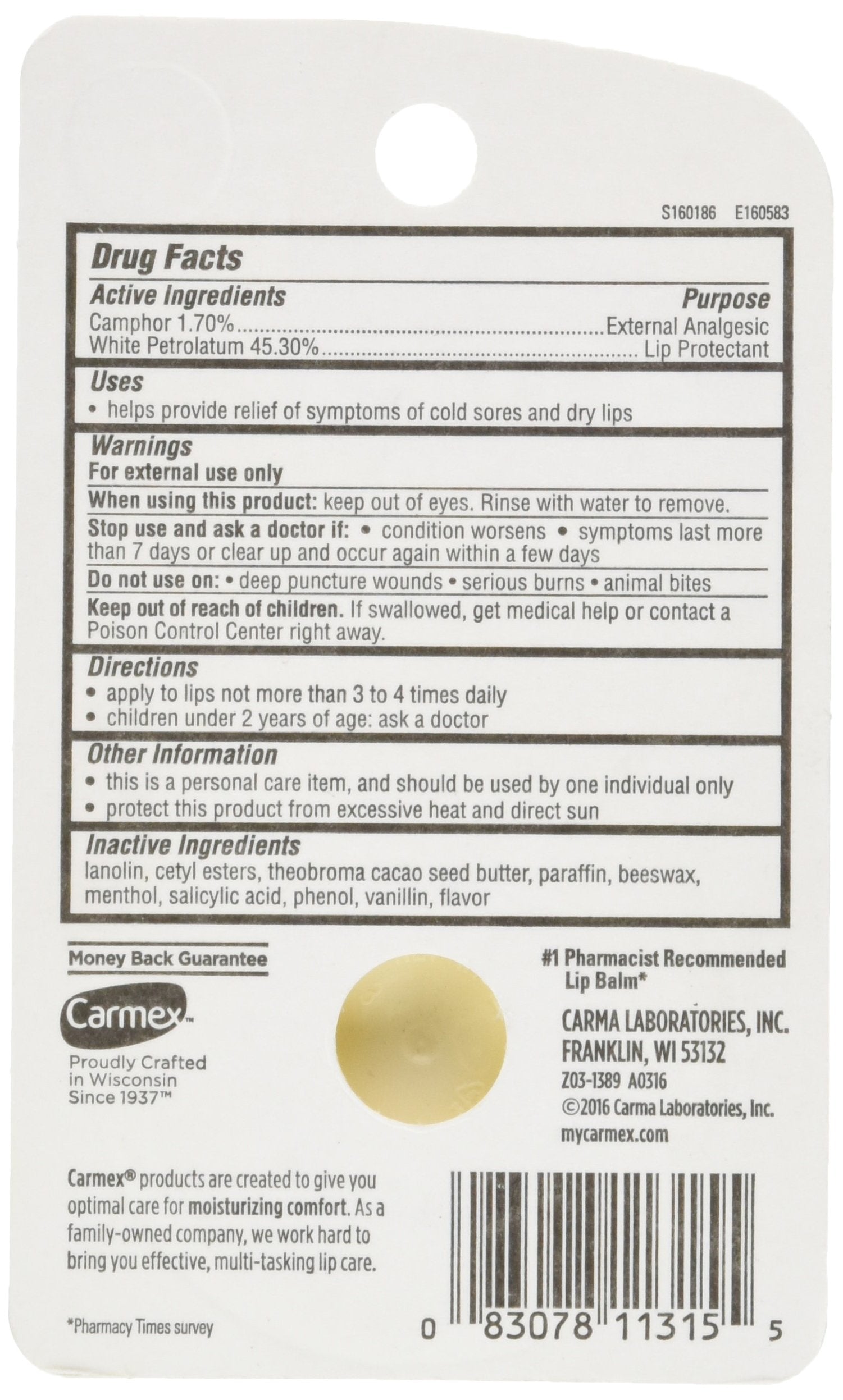 Carmex balsamo labial clasico textura suave para labios secos