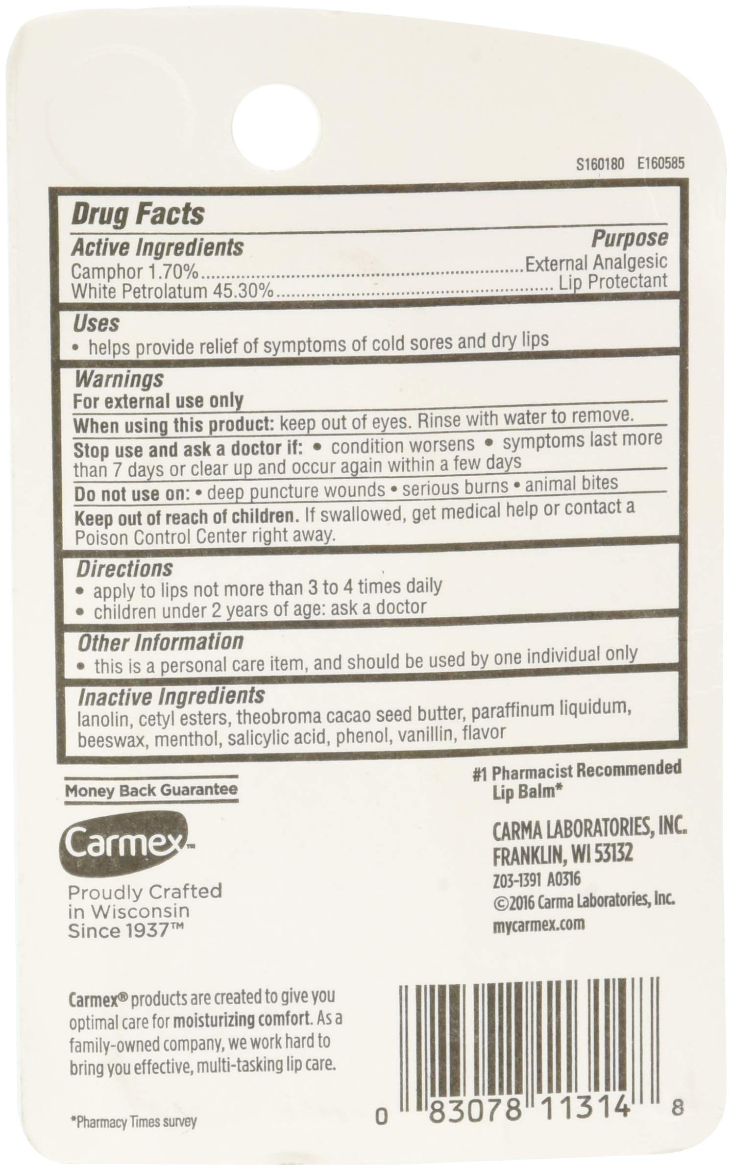 Carmex Classic Lip Balm on lips showing smooth glide and hydration