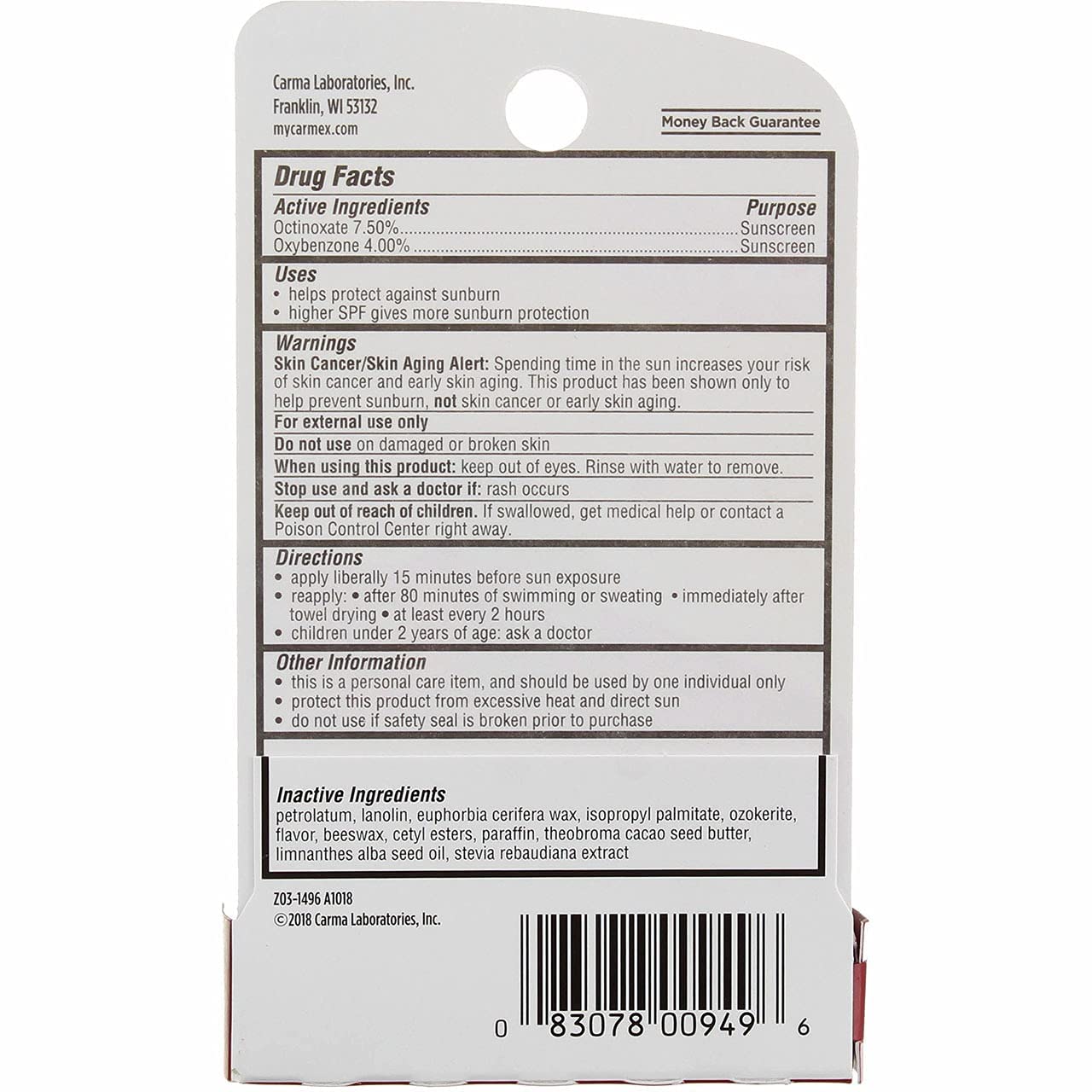 Carmex Click-Stick Cherry twist mechanism closeup for easy dispensing