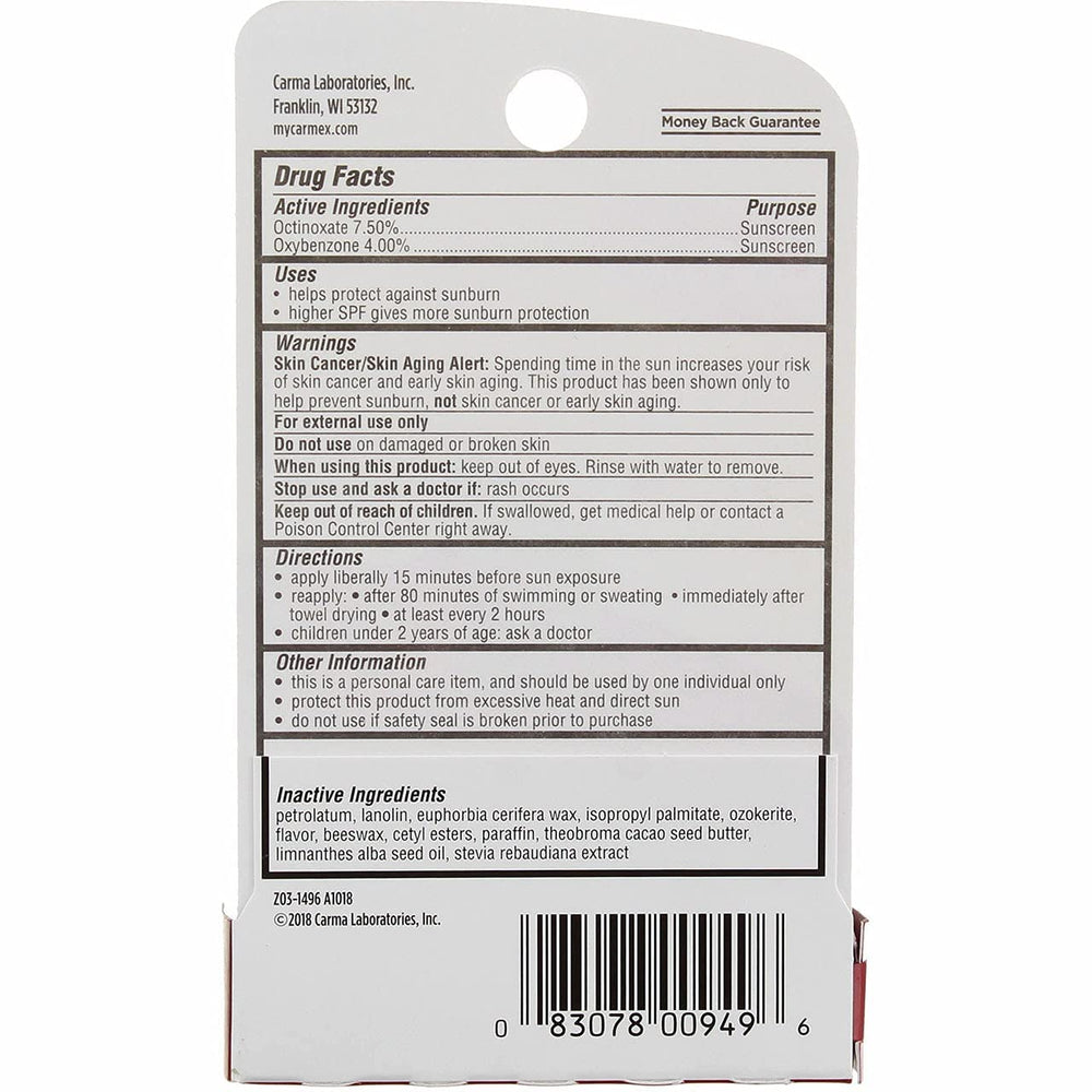 Carmex Click-Stick Cherry twist mechanism closeup for easy dispensing