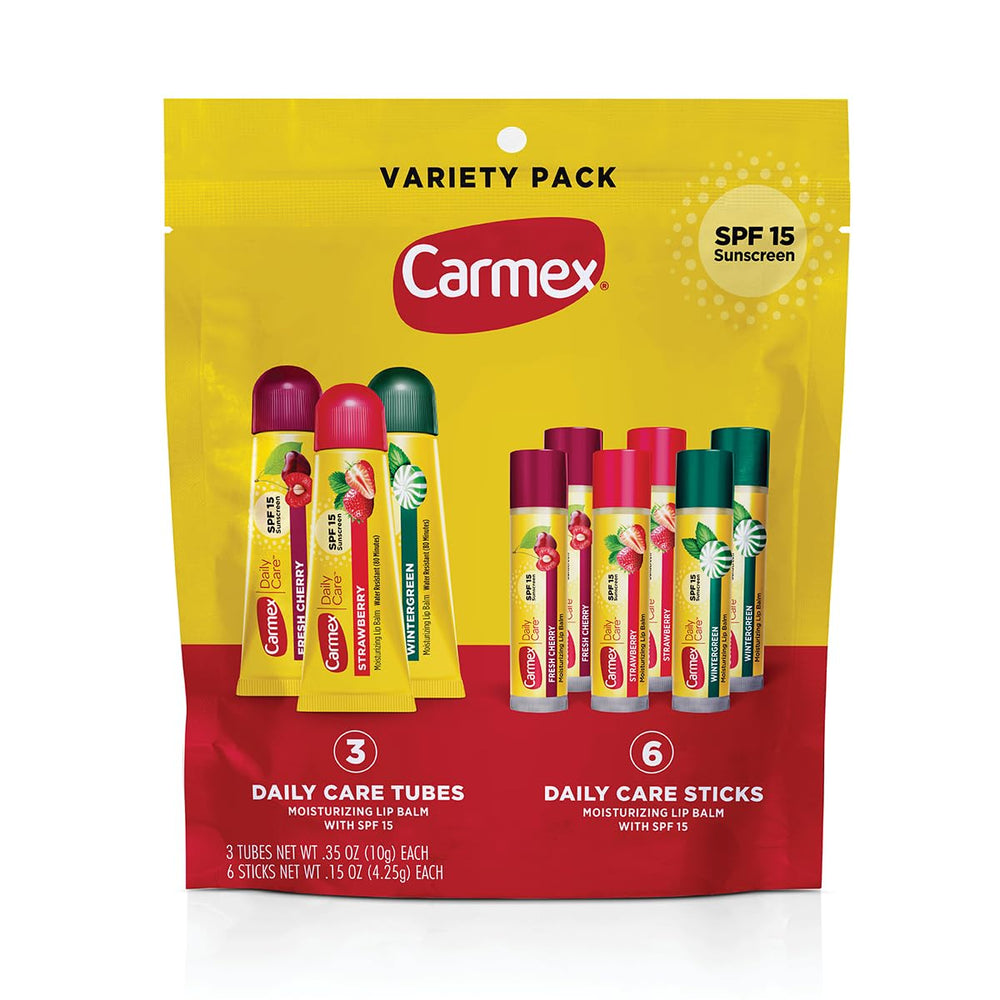 Carmex Daily Care lip balm Wintergreen tube offers SPF 15 protection for daily wear