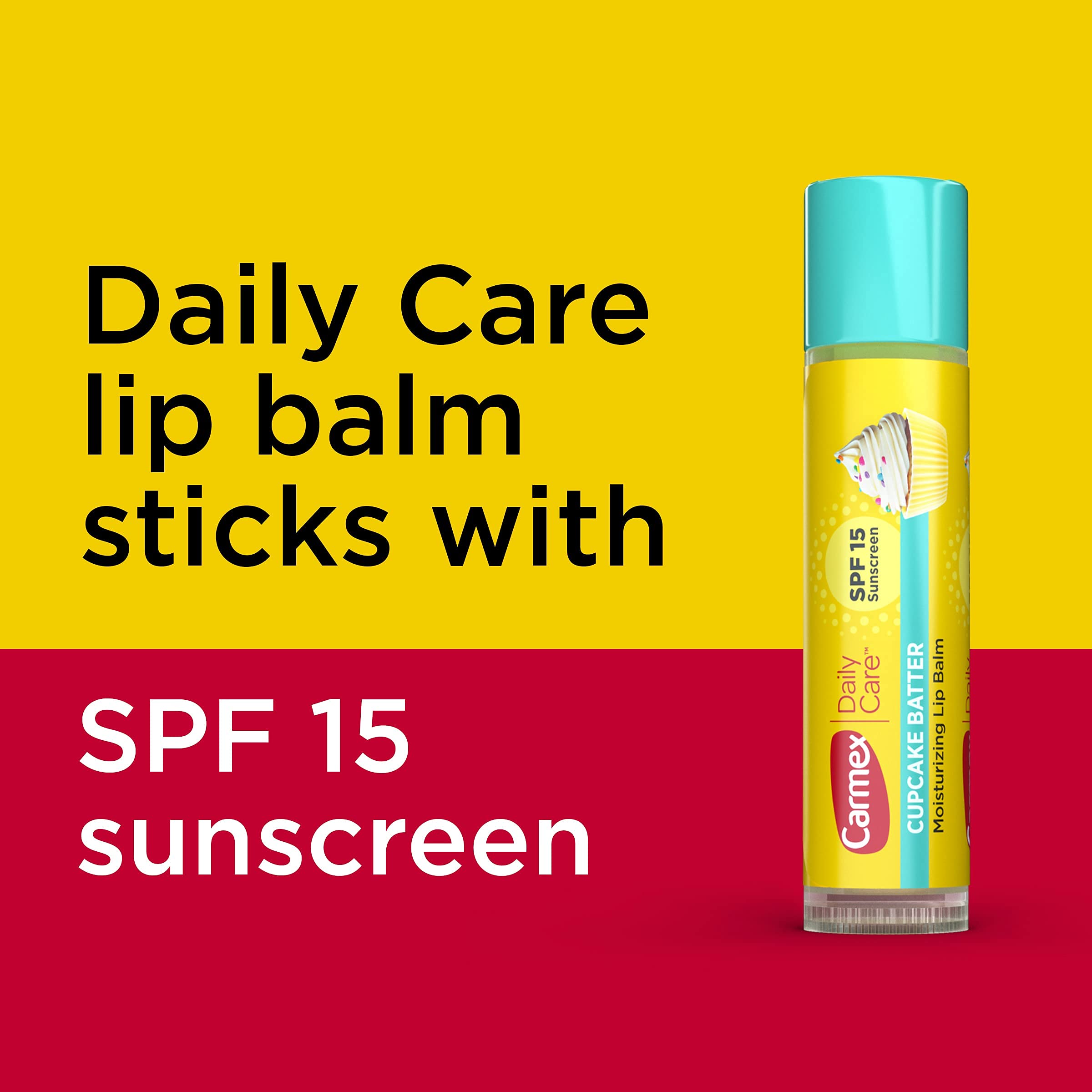 Carmex Cupcake Batter lip balm swatch on skin