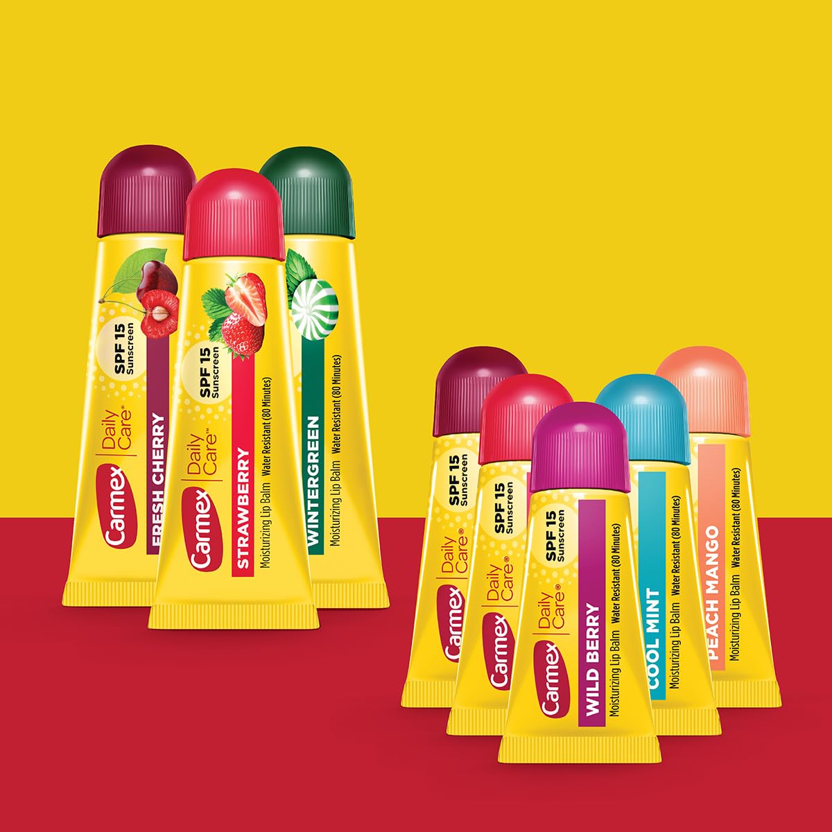 Carmex Daily Care Minis pack front view for grab-and-go lip care.