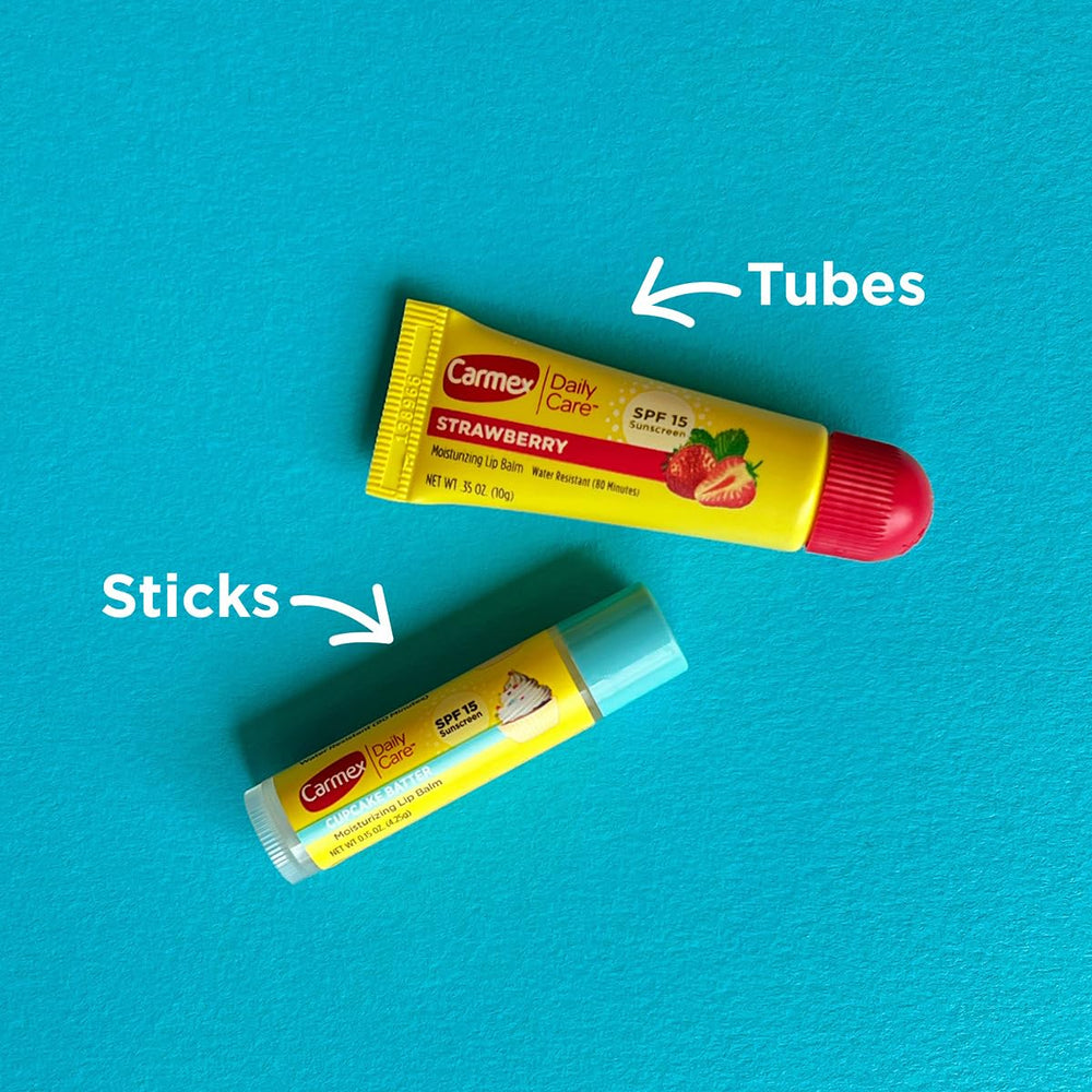 Carmex water-resistant lip balm stays put during swimming or sweating.