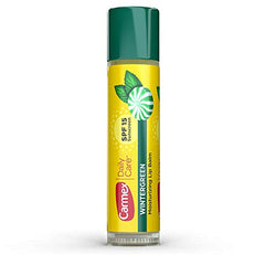 Carmex Daily Care Wintergreen lip balm glides on easily for quick moisture.