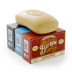 Carolina Castile Soap Bay Rum Bar shown for a refreshing spa-like shower