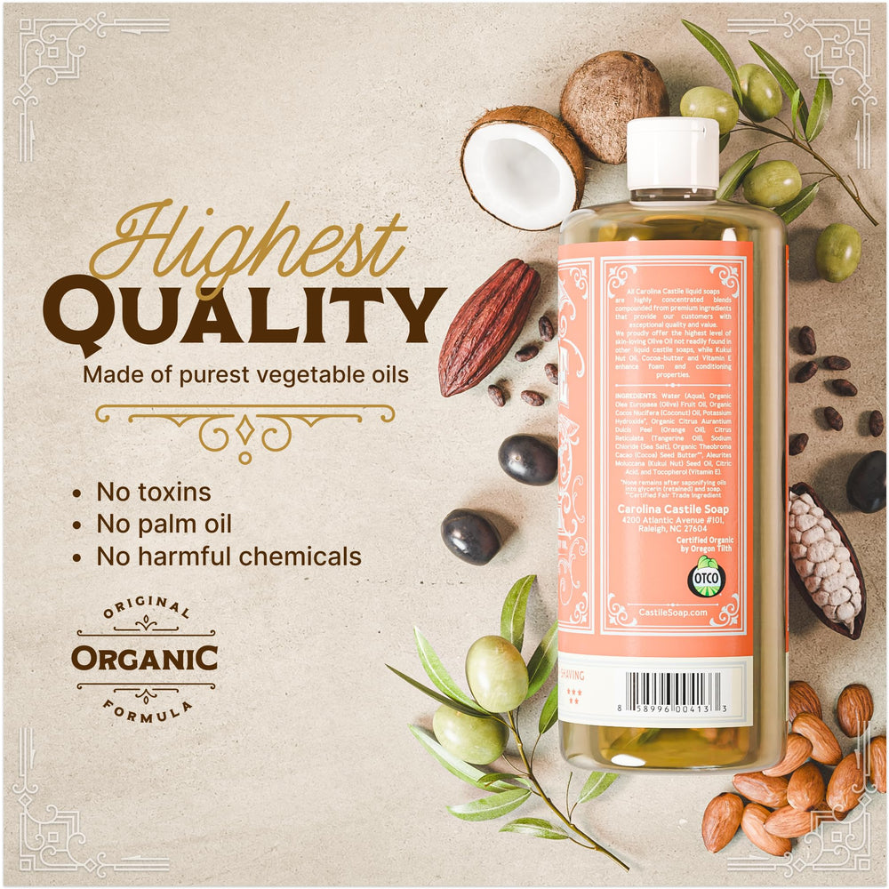 Carolina Castile Soap olive-oil-rich-ingredients—high olive oil content nourishing skin during showers.