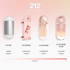 Carolina Herrera 212 NYC floral notes and bergamot evoke bright wearable daytime energy.