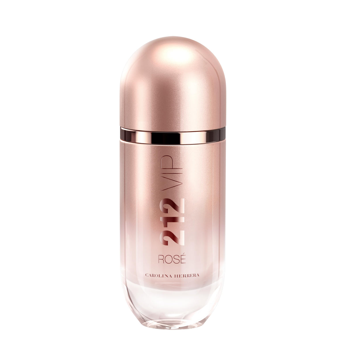Carolina Herrera 212 VIP Rosé bottle in matte rose for day-to-night elegance.