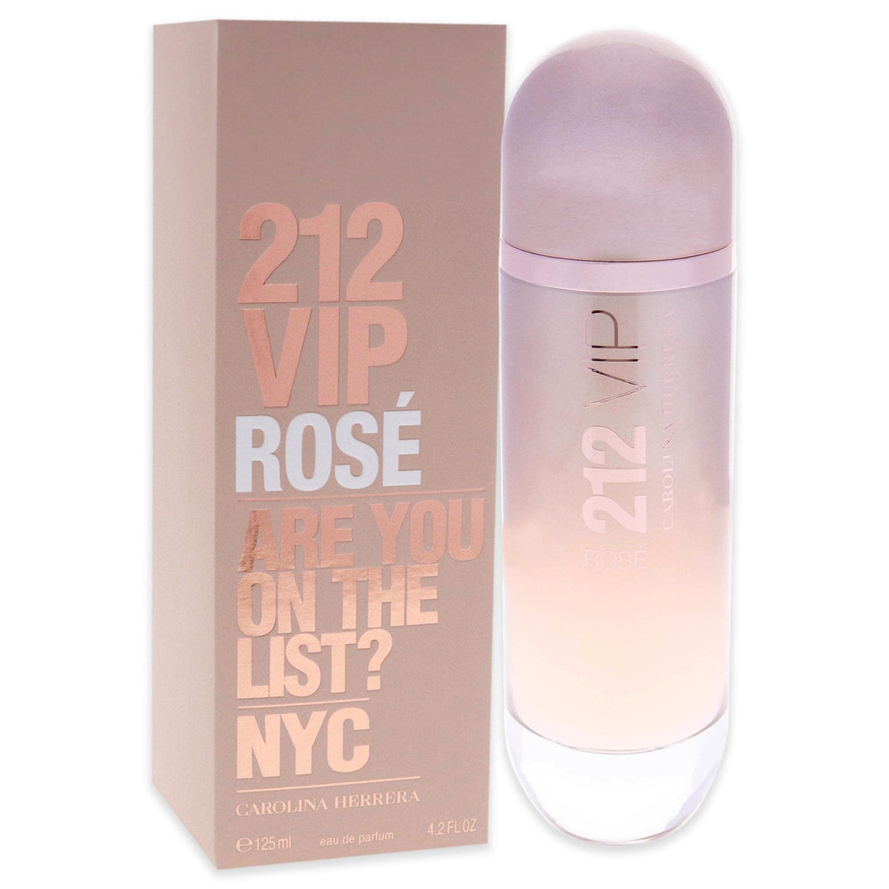 Carolina Herrera 212 VIP Rose packaging presents premium fragrance experience.