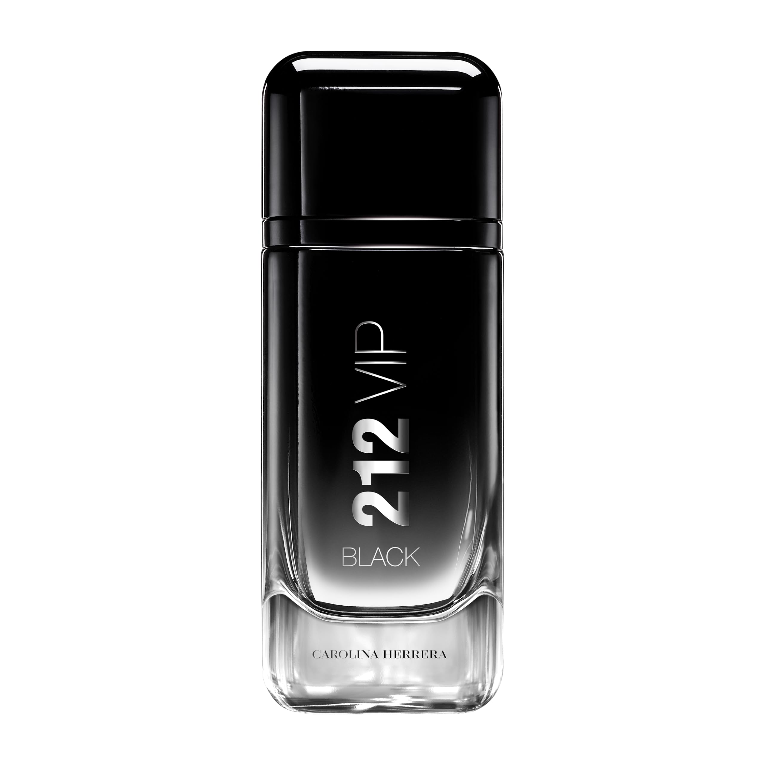 Carolina Herrera 212VIP Black bottle pour illustrates evening sophistication for nights out.