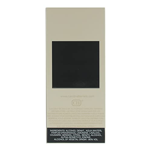 Carolina Herrera CHIC EDT box display communicates luxury packaging ideal for gifting.