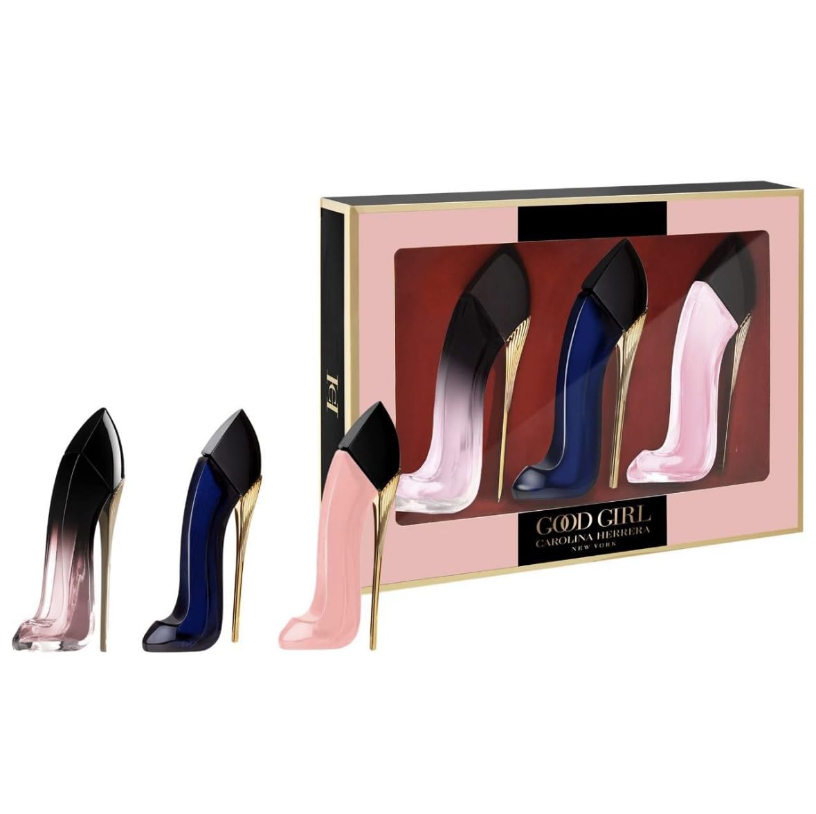 Carolina Herrera Good Girl Blush Elixir mini, vanilla-rose notes ideal for night outs.