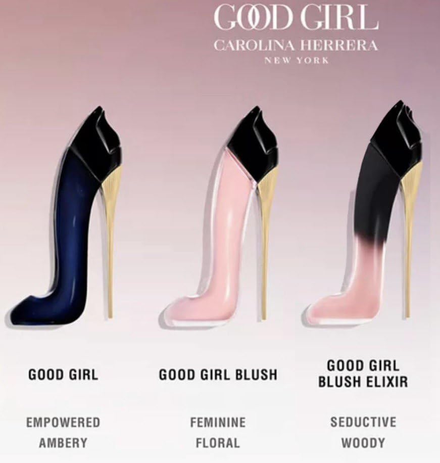 Carolina Herrera Good Girl Blush Elixir mini bottle with versatile floral-vanilla profile.
