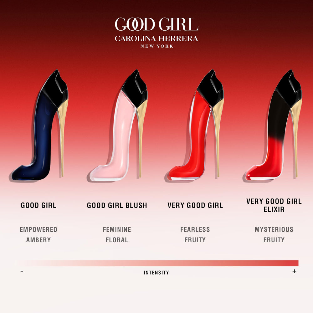 Carolina Herrera Good Girl Blush spray-action captures a moment of fresh floral warmth.