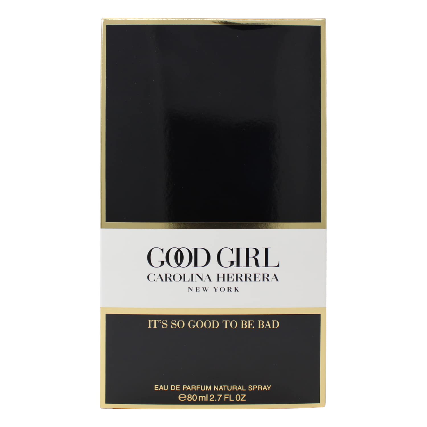 Carolina Herrera Good Girl bottle angled shot for day-to-night elegance.