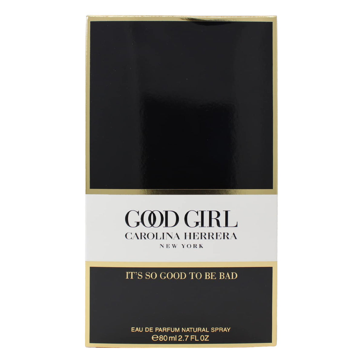 Carolina Herrera Good Girl bottle angled shot for day-to-night elegance.