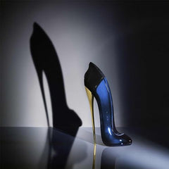 Carolina Herrera Good Girl EDP bottle close-up highlights sleek feminine silhouette appeal.