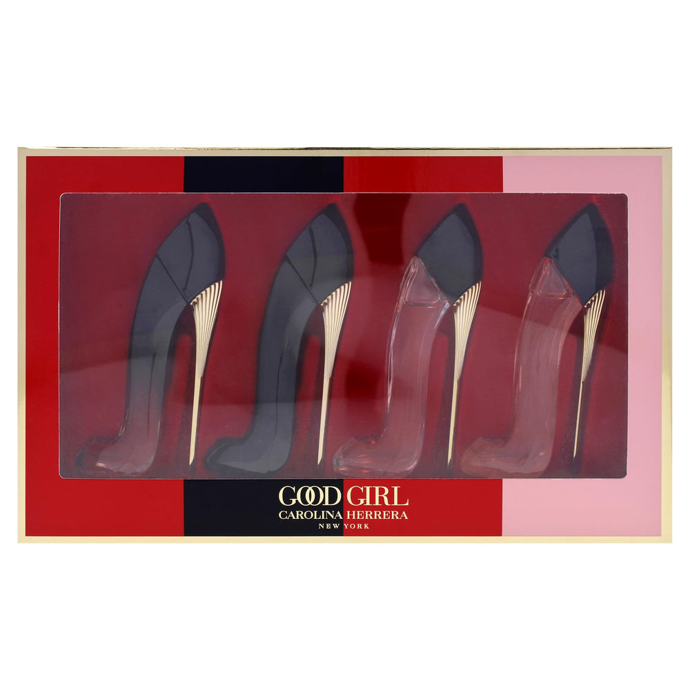 Overview of Carolina Herrera Good Girl gift set with multiple fragrances.