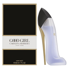 Carolina Herrera Good Girl Hair Mist bottle pour delivers a light floral-oriental scent for on-the-go freshness.
