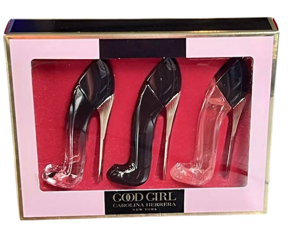 Carolina Herrera Good Girl mini with jasmine and almond notes for elegant evenings.