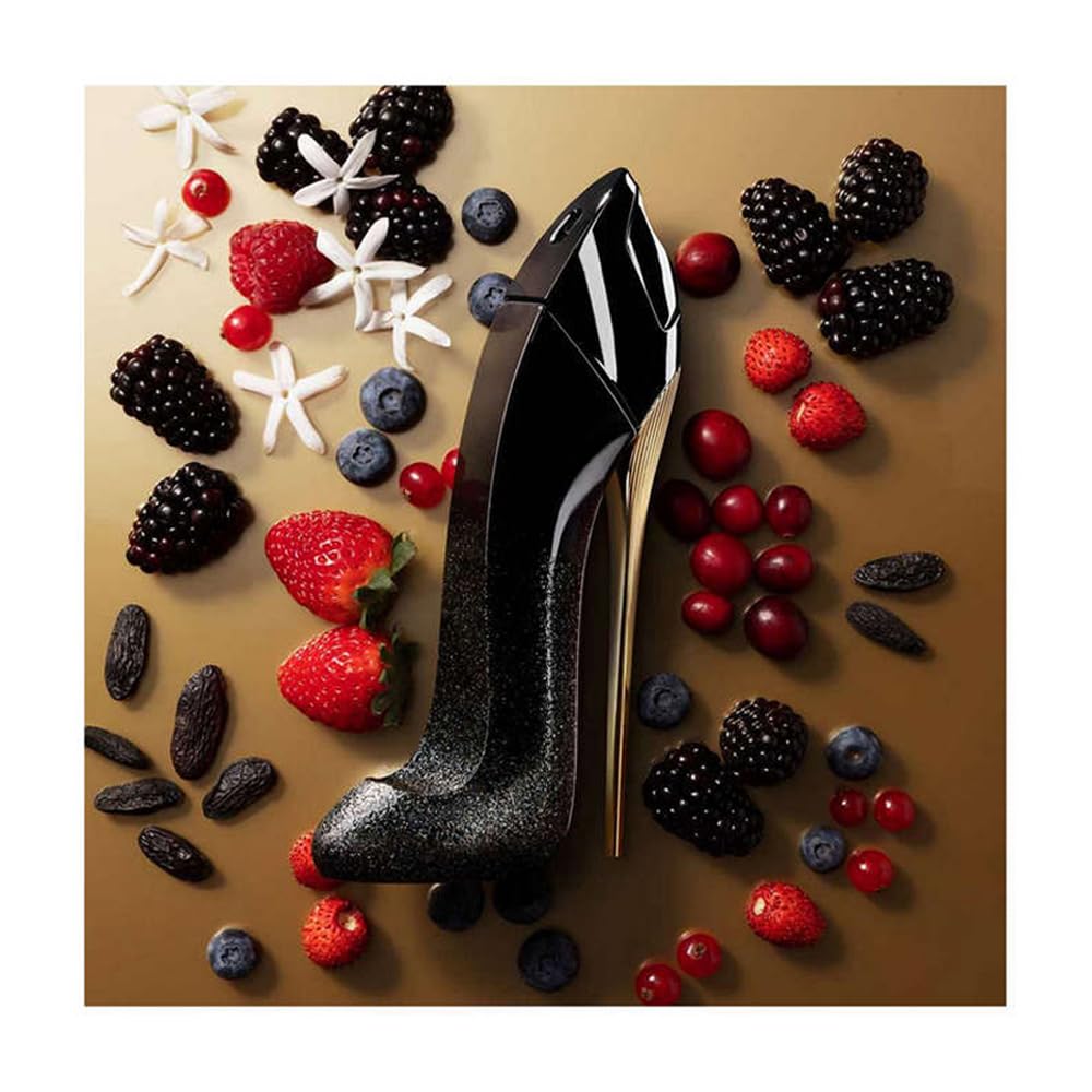 Carolina Herrera Good Girl Suprême berry note closeup suggesting playful gourmand aroma
