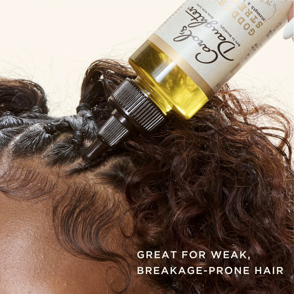 7-oil blend provides moisture-rich foundation for hair.